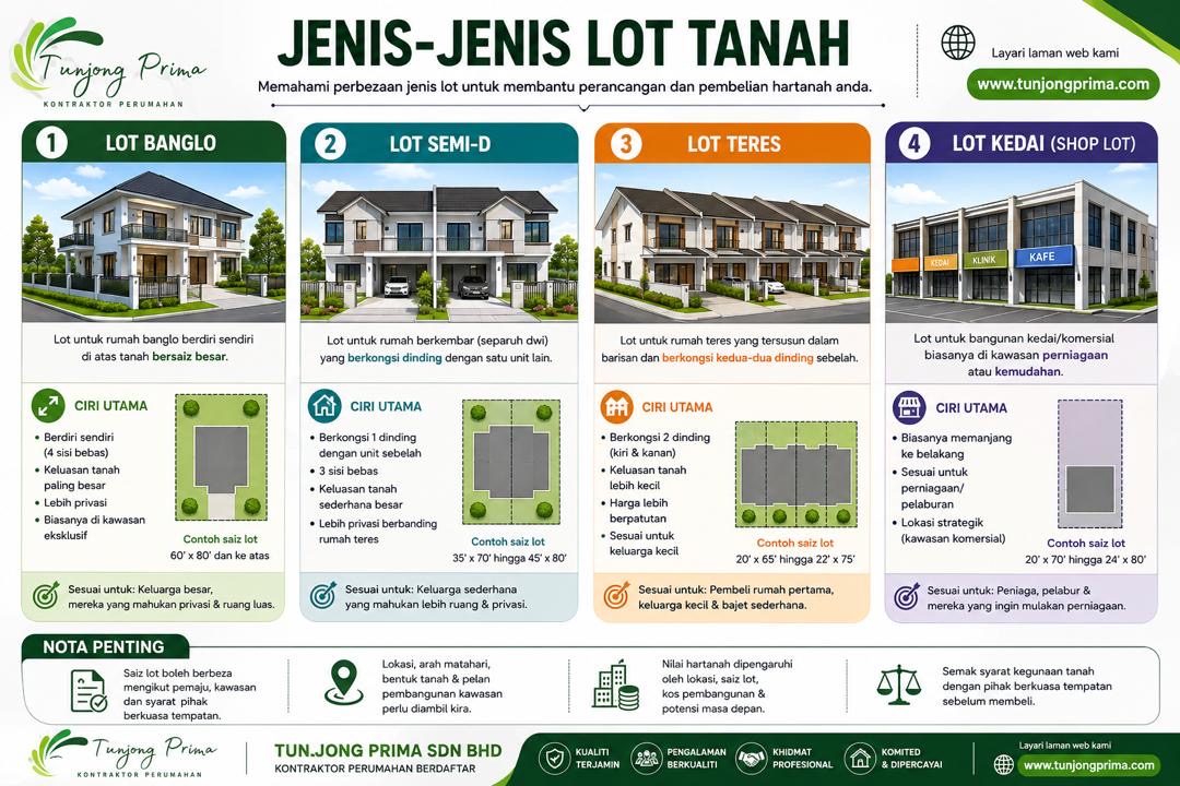 Infografik Jenis-Jenis Lot Tanah